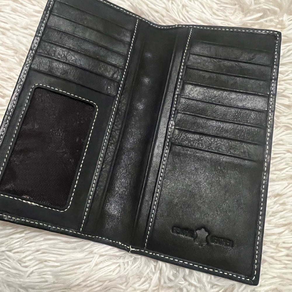 Montana West Black Wallet Holder with Textured Genuine Leather Design NWT - Picture 4 of 7